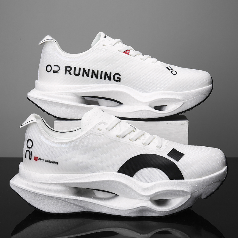Breathable Mesh Athletic Shoes - รองเท้าวิ่งมาราธอนสำหรับผู้ชาย แผ่นคาร์บอน ระบบรองรับแรงกระแทกด้วยอากาศ ระบายอากาศได้ดี น้ำหนักเบา รองเท้าผ้าใบกีฬาสำหรับผู้หญิง
