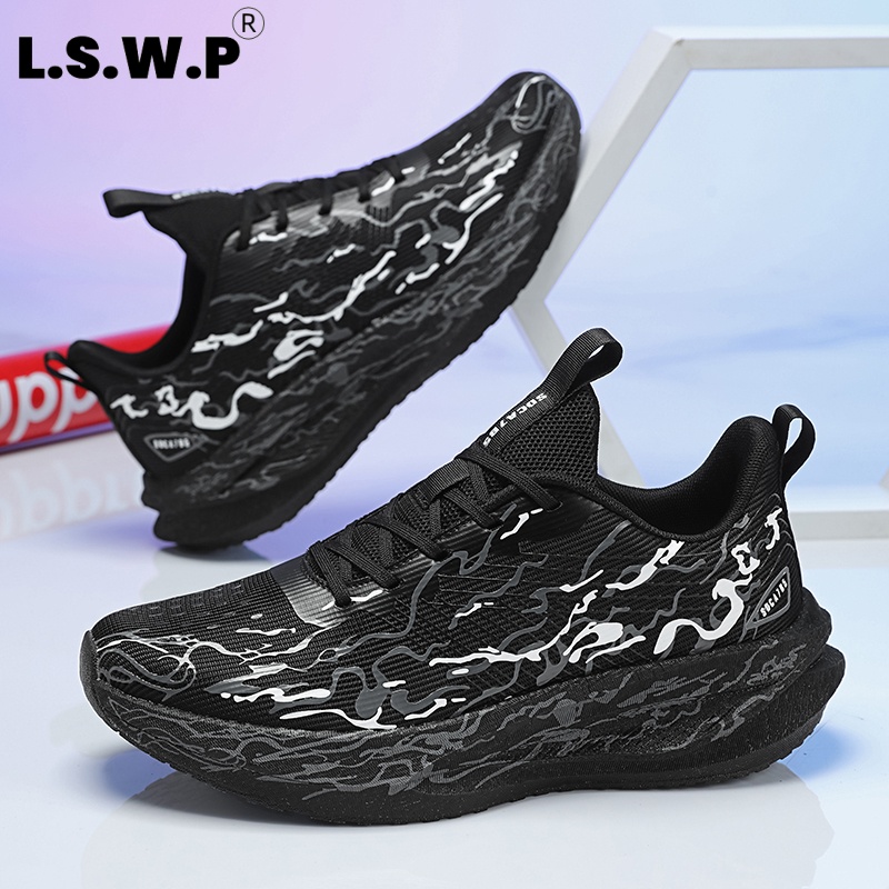 รองเท้าผ้าใบสำหรับผู้หญิง นุ่ม - Knit Fabric Lace Up Sneakers บทวิจารณ์และราคา